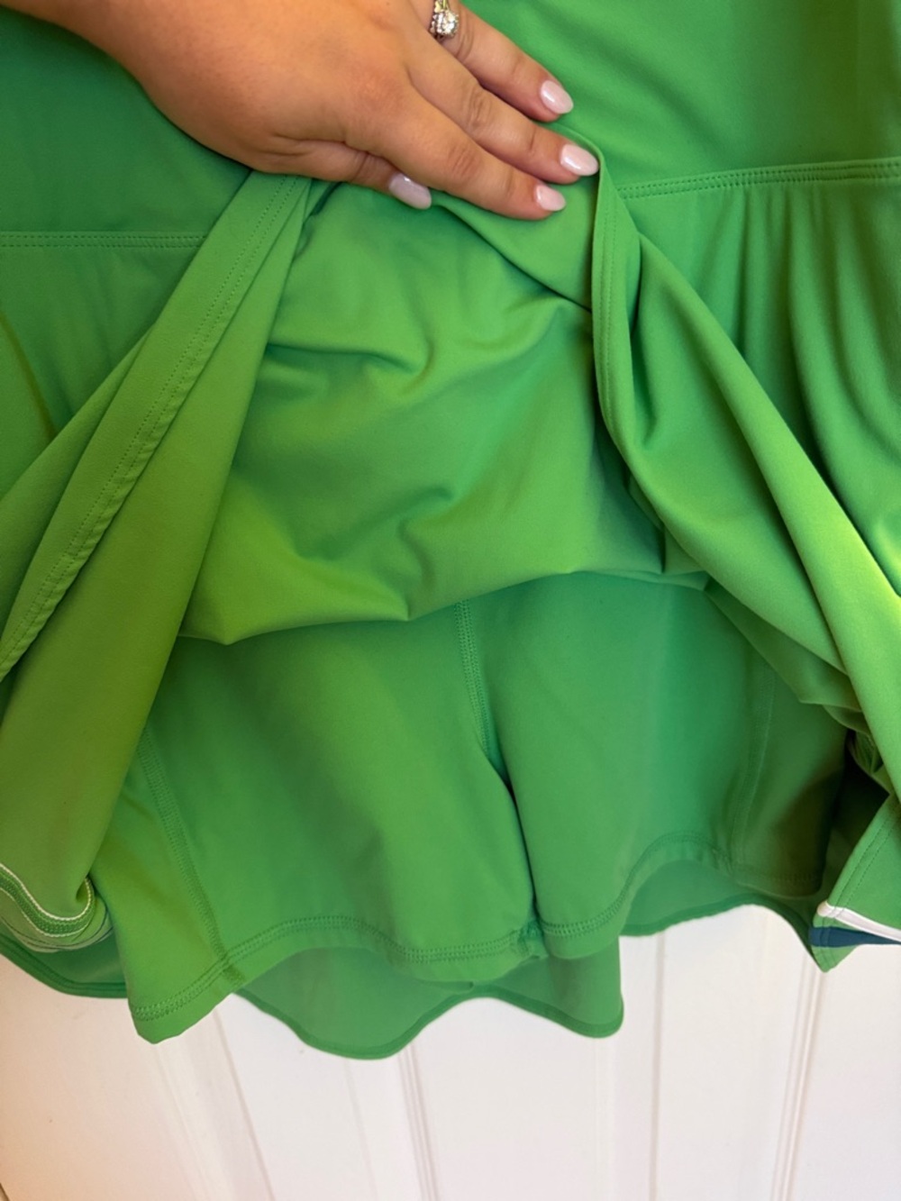 JoyLab Bright Green Active Tank Dress with White Logo - Picture 5 of 5